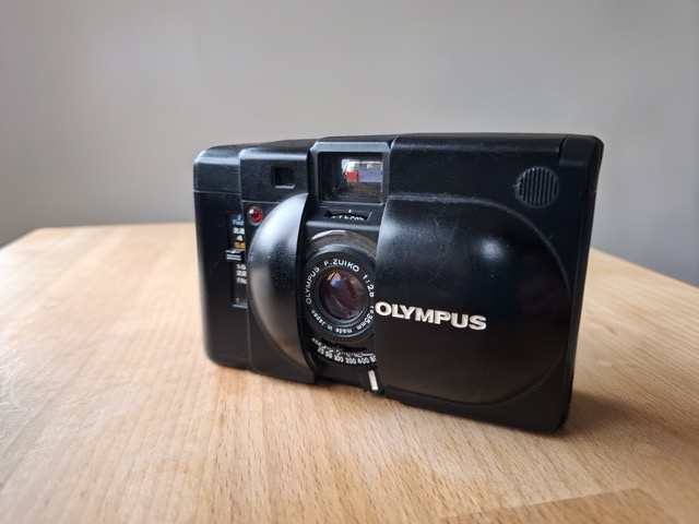 Olympus XA with cover open