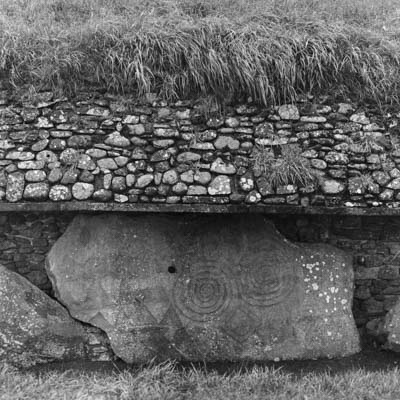 Stone carvings at megalithic site Newgrange